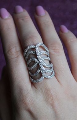 Серебряное кольцо "Janet Diamond", Белый, 15, Белый