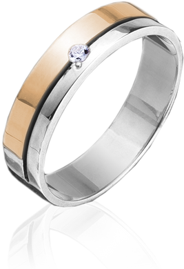 Серебряное обручальное кольцо "Feliche", уточнюйте, Белый