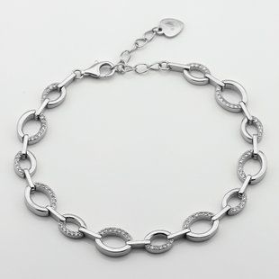 Серебряный браслет с фианитами b15832, 19 размер