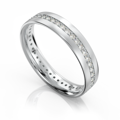 Золотое обручальное кольцо с бриллиантами "Maisie", уточнюйте, 48Кр57-0,19-1/2, Белый