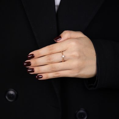 Фото Золота каблучка з діамантом 3102690 Діамант, 17,5 размер