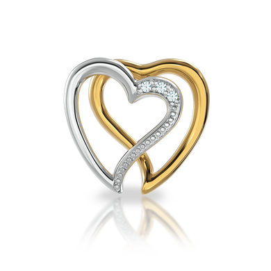 Золотая подвеска с бриллиантами "Magical love", 1.35, 3Кр57-0,02-3/3, Белый