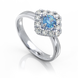 Золотое кольцо с бриллиантами "Wanderlust", уточнюйте, 12Кр57-0.15-4/4; 1Топаз-0.32, Голубой