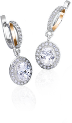 Срібні жіночі сережки "Adriana", Білий