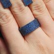 Серебряное кольцо "Janette Sapphire", Синий, 18, Синий