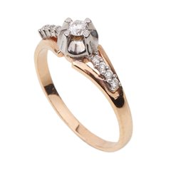 Золотое кольцо с бриллиантами RO06053, уточнюйте