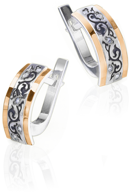 Серебряный набор серьги и кольцо "Bianca"