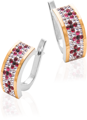 Срібні жіночі сережки "Vyshyvanka", Мікс кольорів