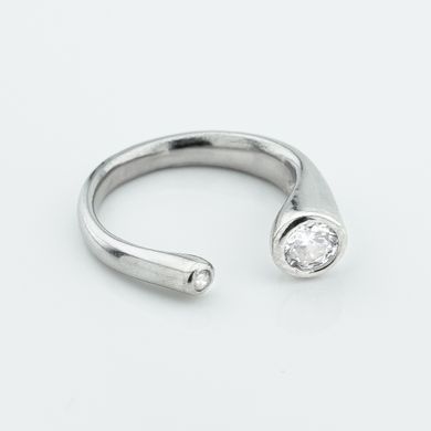 Серебряное открытое кольцо с фианитами k111789, уточнюйте