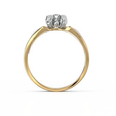 Золотое кольцо с бриллиантом "Rise", уточнюйте, 1Кр57-0.06-4/4, Белый