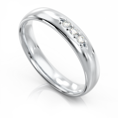Золотое обручальное кольцо с бриллиантами "Lacey", уточнюйте, 3Кр57-0,05-4/4, Белый