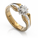Золота каблучка з діамантом "Rise", уточнюйте, 1Кр57-0.06-4/4, Білий