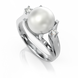 Золотое кольцо с жемчугом и бриллиантами "Harbinger", уточнюйте, 2Кр57-0.09-4/4; 1Перлина культ.(морська Таіті), Белый