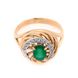 Фото Золотое кольцо с зеленым ониксом и фианитами 11941go