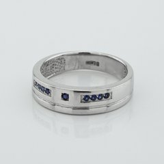 Фото Золотое кольцо с сапфирами и бриллиантами 103142