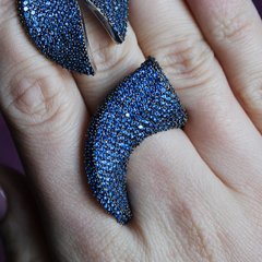 Серебряное кольцо "Verden Sapphire", Синий, 15, Синий
