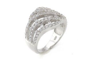 Серебряное кольцо с фианитами СК11105, уточнюйте