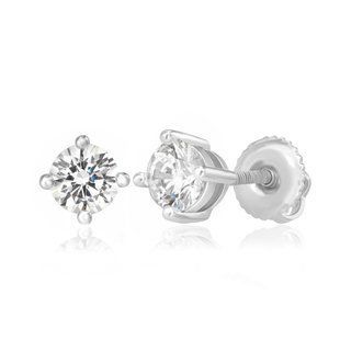 Срібні сережки з цирконієм SWAROVSKI ZIRCONIA С2С / 415