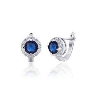 Серебряные серьги "Ancil", Синий, Синий