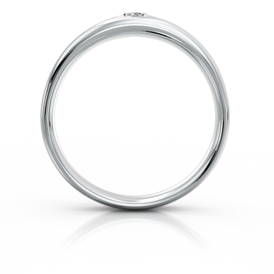 Золотое обручальное кольцо с бриллиантом "Willow", уточнюйте, 1Кр57-0,04-1/4, Белый