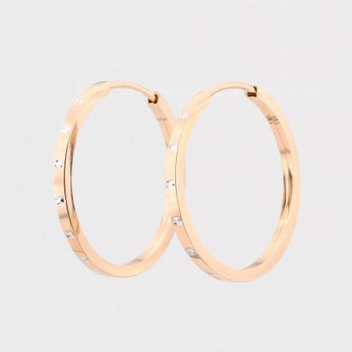 Золотые серьги-кольца (Диаметр2,5 см) C12818