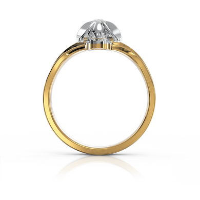 Золотое кольцо с бриллиантом "Vital", уточнюйте, 1Кр57-0.08-4/4, Белый