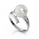 Золота каблучка з перлиною і діамантами "Ethereal", уточнюйте, 2Кр57-0.05-4/4; 1Перлина культ.(морська Таіті), Білий