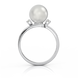 Золота каблучка з перлиною і діамантами "Ethereal", уточнюйте, 2Кр57-0.05-4/4; 1Перлина культ.(морська Таіті), Білий