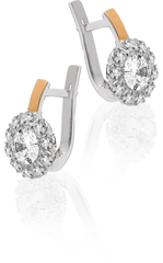 Серебряные женские серьги "Chamomile", Белый