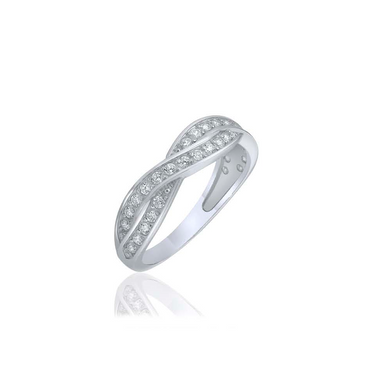 Серебряное кольцо с фианитами 81517, 18.5, Белый