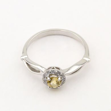 Фото Золотое кольцо с цитрином и фианитами 11928citr