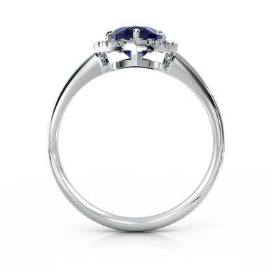 Золотое кольцо с сапфиром и бриллиантами "Angela", уточнюйте, 20Кр57-0,14-2/2; 1Сапфір-1,41-3/ІІ, Синий