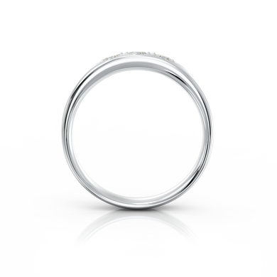 Золотое обручальное кольцо с бриллиантами "Evie", уточнюйте, 2Кр57-0,11-4/3; 1Кр57-0,09-3/3, Белый
