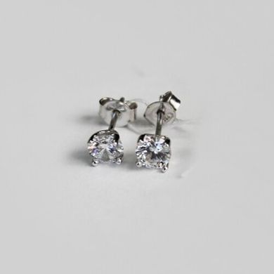Серебряные серьги гвоздики "Mini Diamonds", Белый