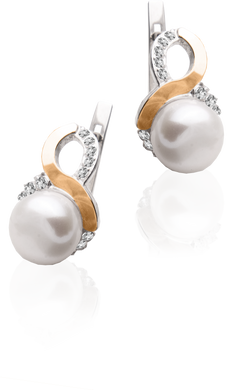 Срібні жіночі сережки "Tenderness", Білий