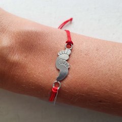 Срібний браслет з червоною ниткою "Мама оберіг", Червоний, Універсальний