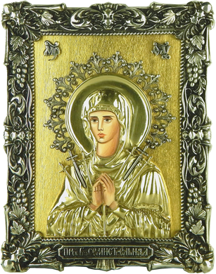 Фото Ікона Пресвятої Богородиці Семистрільна з сусальним золотом