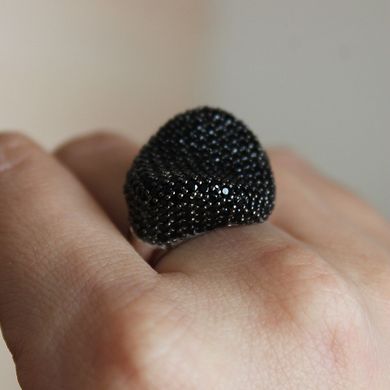 Серебряное кольцо "Malwave Black", Черный, 15, Черный