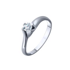 Серебряное кольцо с фианитами 71235, 15, Белый