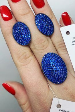 Срібні сережки "Iren Sapphire", Синій, Синій