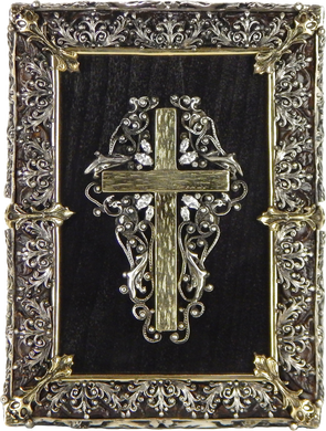 Фото Ікона Пресвятої Богородиці зі срібленням і позолотою