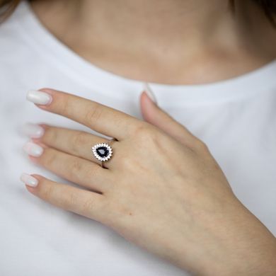 Фото Золотое кольцо с сапфирами и бриллиантами RO04891