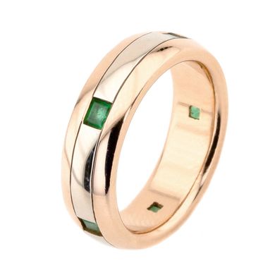 Золотое обручальное кольцо с изумрудами (6 мм), уточнюйте