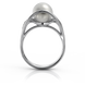 Золота каблучка з перлиною і діамантами "Evanescent", уточнюйте, 6Кр57-0,05-3/3; 1Перлина культ.(прісн. біла), Білий