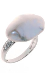 Фото Серебряное кольцо с жемчугом и натуральными камнями 1560419