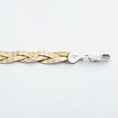 Позолоченный серебряный браслет цепочка на руку 878А 2/19 19 см