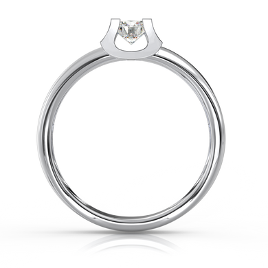 Золотое кольцо с бриллиантом "Murmuring", уточнюйте, 1Кр57-0,28-5/5, Белый
