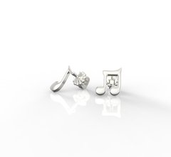 Срібні сережки цвяшки "Music Diamond"