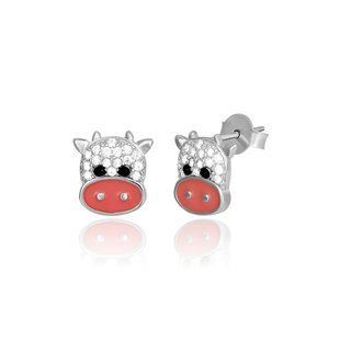 Серебряные серьги "Geum", Белый, Белый