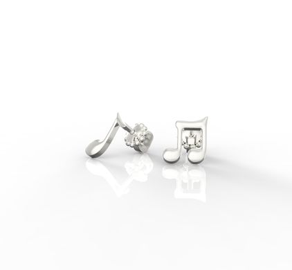 Срібні сережки цвяшки "Music Diamond"